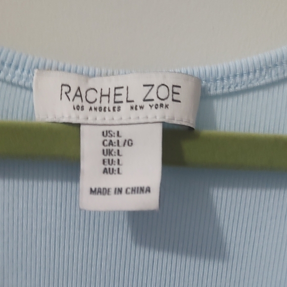 New York & Company Sky Blue Ruffle Tank Top - Picture 3 of 3